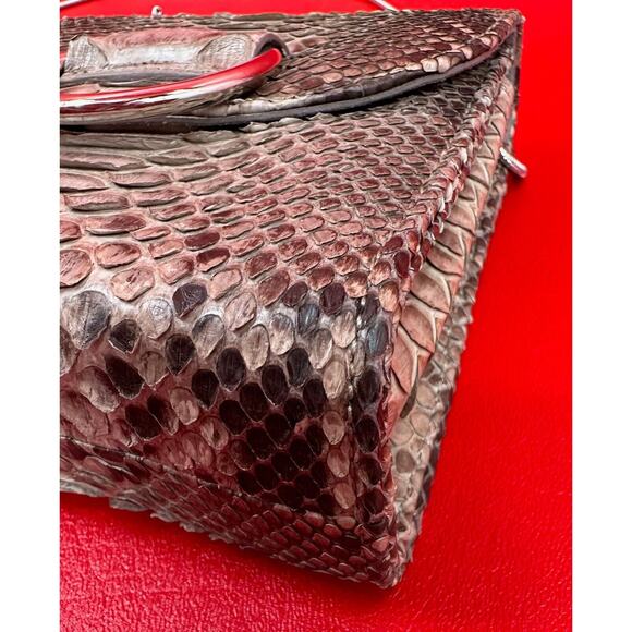 Little Liffner Embossed Small Gray Crossbody Shoulder Bag Made In Italy - Picture 8 of 16